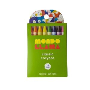 Mondo Llama Classic Crayons 24 Count Non Toxic Box New Art Supplies School